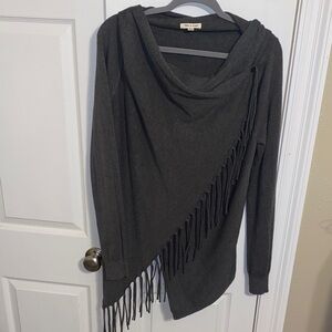 Chico's Charcoal Fringe Sweater
